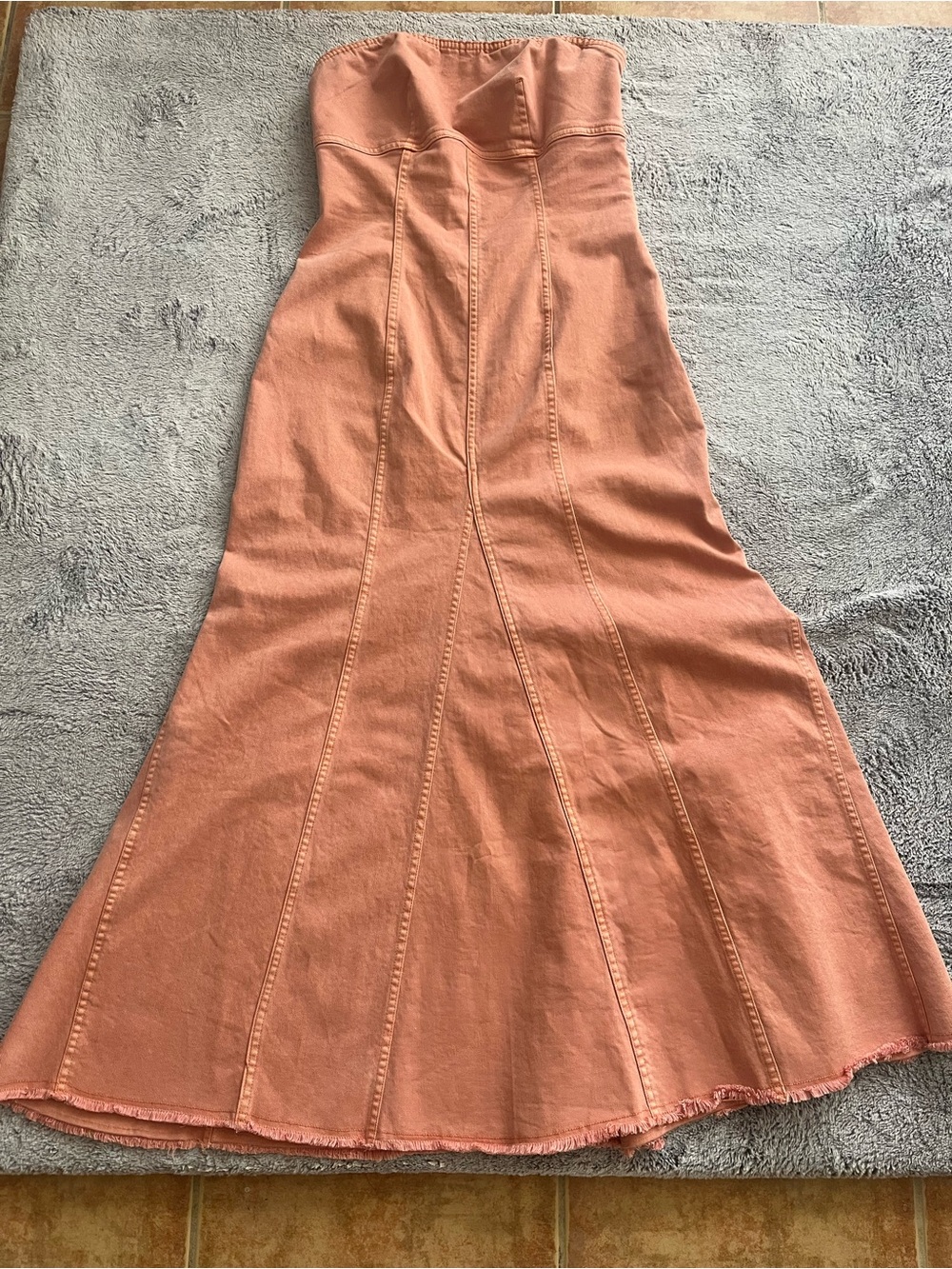 Pilcro Strapless size medium dress coral color Anthropologie - Picture 3 of 12